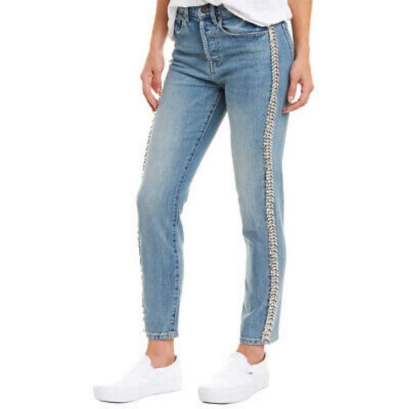 pistola Denim - PISTOLA Nico Mom Hi-Rise Embellished Straight Leg